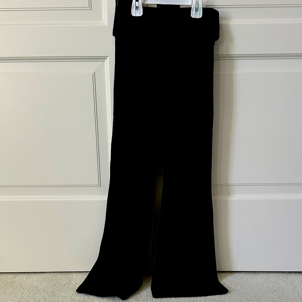 Abercrombie Kids Black Flared Leggings with high fold over waist